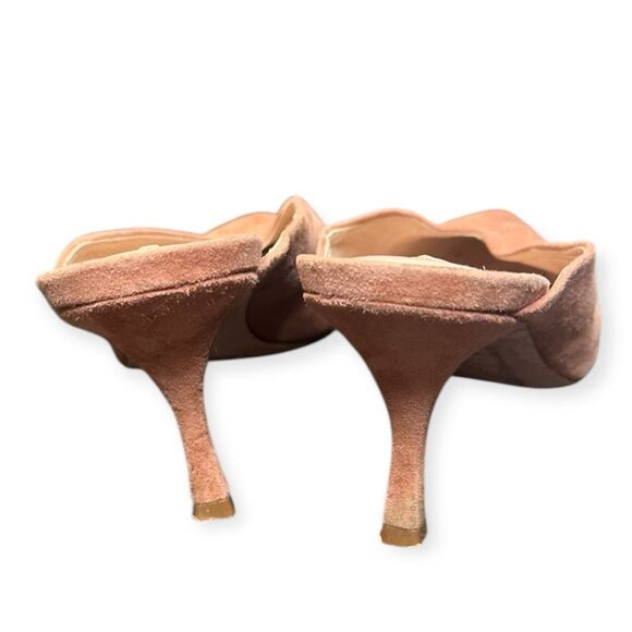 STUART WEITZMAN Women’s Terracotta Suede Lulah Mid-Heel Mules Size 10 - Picture 5 of 8